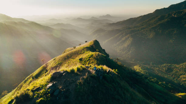 Aerial view  of scenic Mountain Little Adam’s Peak in Sri Lanka